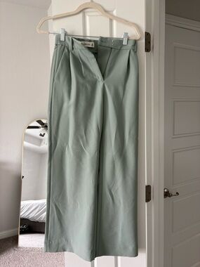 Abercrombie & Fitch Sloane Tailored Sage Green Wide Leg Pants